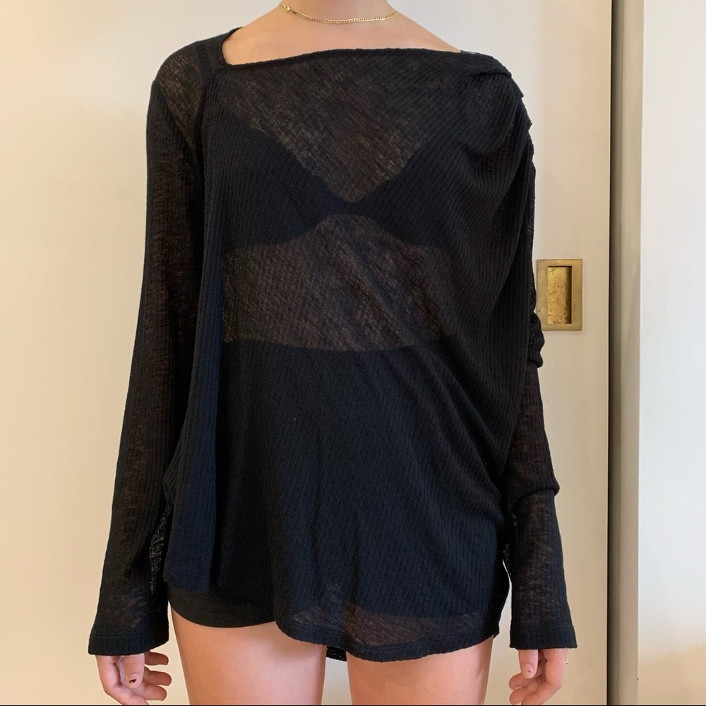 Rachel Comey Blouse - Semi-Sheer Black Size L